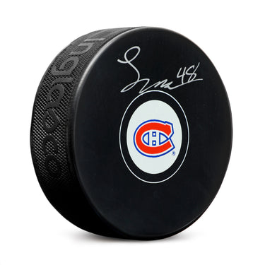 Lane Hutson Autographed Montreal Canadiens Hockey Puck