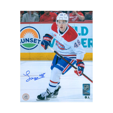 Lane Hutson Autographed Montreal Canadiens First Game 8x10 Photo