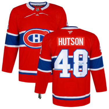 Lane Hutson Signed Montreal Canadiens Red Fanatics Premium Jersey