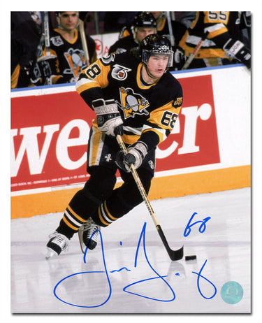 Jaromir Jagr Autographed Pittsburgh Penguins Puck Rush 8x10 Photo