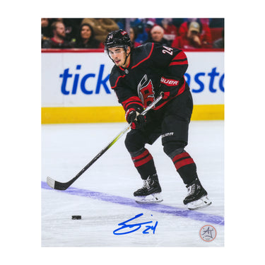 Seth Jarvis Autographed Carolina Hurricanes Breakout 8x10 Photo