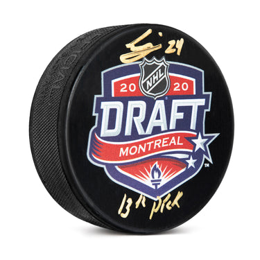 Seth Jarvis Signed 2020 NHL Entry Draft Puck with 13th Pick Note