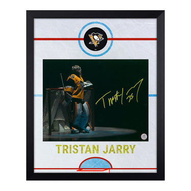 Tristan Jarry Autographed Pittsburgh Penguins Graphic Rink 19x23 Frame