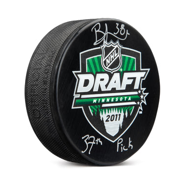 Boone Jenner Signed 2011 NHL Entry Draft Puck with 37th Pick Note