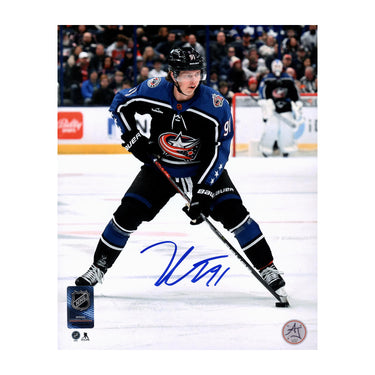 Kent Johnson Signed Columbus Blue Jackets Rookie 8x10 Photo