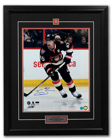 Erik Karlsson Autographed Ottawa Senators Throwback 26x32 Frame