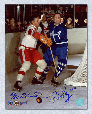 Red Kelly vs Alex Delvecchio Dual Signed Original Six Rivals 8x10 Photo