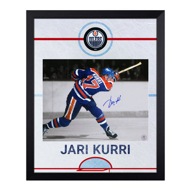 Jari Kurri Autographed Edmonton Oilers Graphic Rink 19x23 Frame