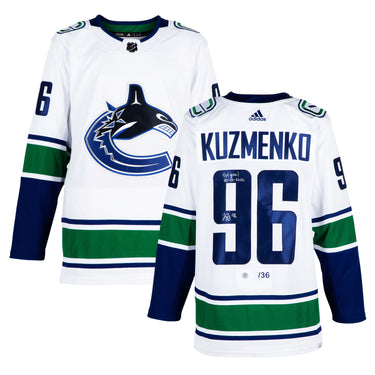 Andrei Kuzmenko Vancouver Canucks Signed & Dated 1st Goal adidas Jersey #/36