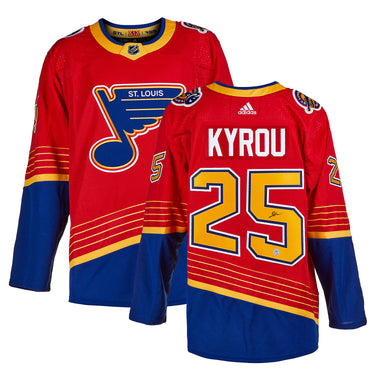 Jordan Kyrou Signed St Louis Blues Reverse Retro adidas Jersey