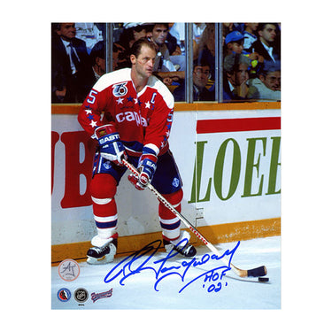 Rod Langway Signed Washington Capitals Game Action 8x10 Photo with Note