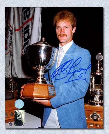 Rod Langway Signed Washington Capitals Norris Trophy 8x10 Photo