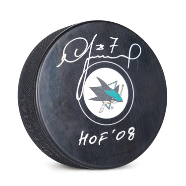 Igor Larionov Signed San Jose Sharks Hockey Puck with HOF Note