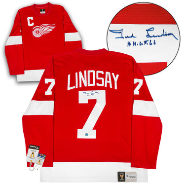 Ted Lindsay Signed Detroit Red Wings Throwback Breakaway Jersey