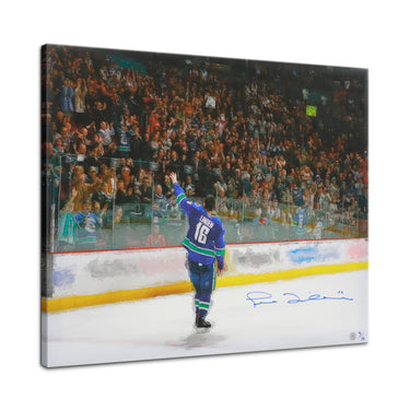 Trevor Linden Autographed Vancouver Hockey Last Game 26x32 Art Canvas /16