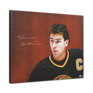 Trevor Linden Signed Vancouver Hockey Player Portrait 26x32 Art Canvas /16
