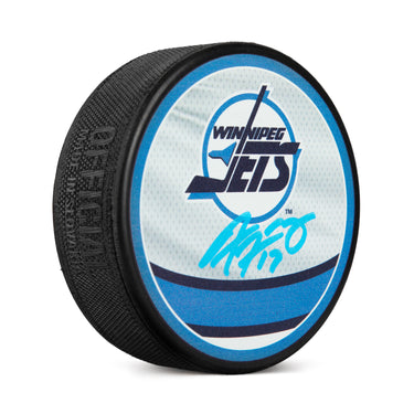 Adam Lowry Signed Winnipeg Jets Reverse Retro Dual Logo Puck