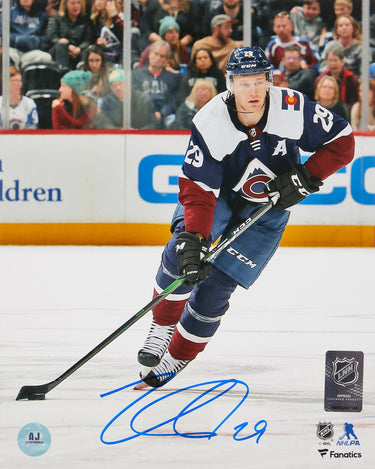 Nathan Mackinnon Signed Colorado Avalanche Puck Rush 8x10 Photo