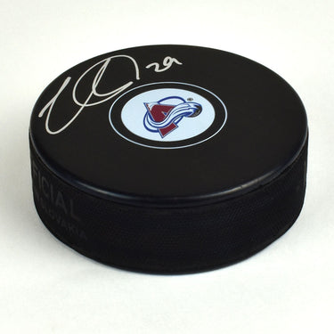 Nathan Mackinnon Autographed Colorado Avalanche Hockey Puck