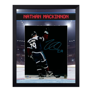 Nathan Mackinnon Signed Colorado Avalanche Scoreboard Spotlight 26x32 Frame