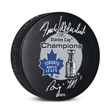 Frank Mahovlich Signed Toronto Maple Leafs '67 Cup Champions Puck with Note