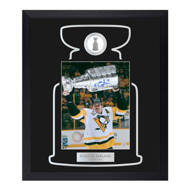 Evgeni Malkin Autographed Pittsburgh Penguins Cup Champion 23x27 Frame