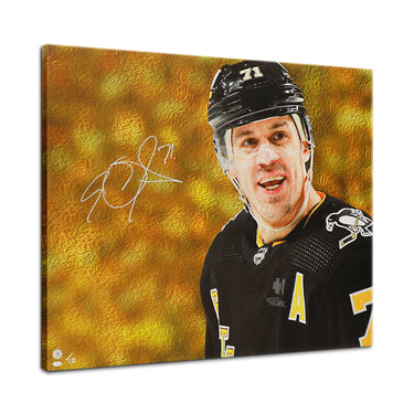 Evgeni Malkin Autographed Pittsburgh Hockey Profile 26x32 Art Canvas #/10