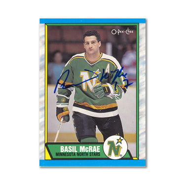 Autographed 1989-90 O-Pee-Chee #216 Basil McRae Rookie Card