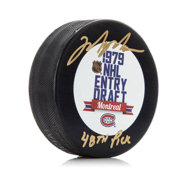 Mark Messier Signed 1979 NHL Entry Draft Puck with 48th Pick Note
