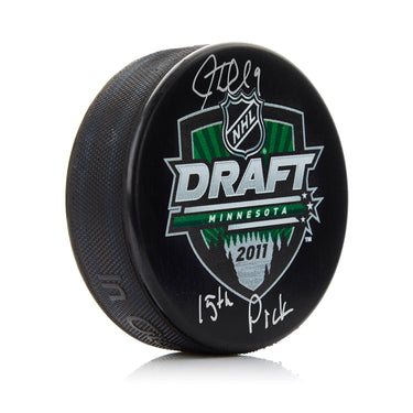 JT Miller Signed 2011 NHL Entry Draft Puck with 15th Pick Note