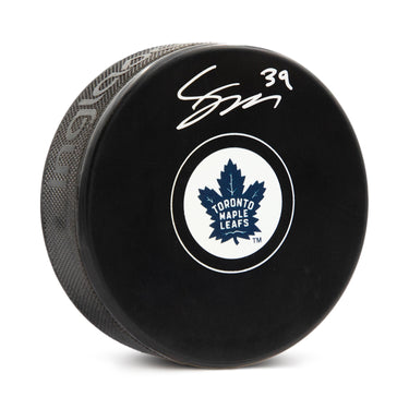 Fraser Minten Autographed Toronto Maple Leafs Hockey Puck