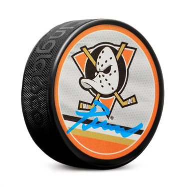 Pavel Mintyukov Signed Anaheim Ducks Stitch Design Hockey Puck