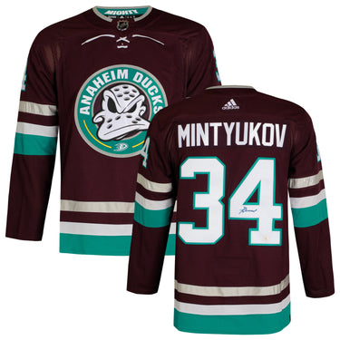 Pavel Mintyukov Signed Anaheim Ducks Alternate Anniversary adidas Jersey