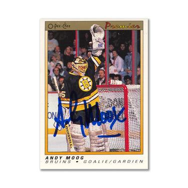 Autographed 1990-91 OPC Premier #76 Andy Moog Base Card