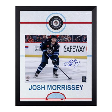 Josh Morrissey Signed Winnipeg Jets Rink Graphic 19x23 Frame