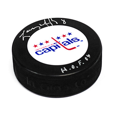 Larry Murphy Signed Washington Capitals Hockey Puck with HOF Note