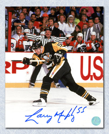 Larry Murphy Autographed Pittsburgh Penguins Shooting 8x10 Photo