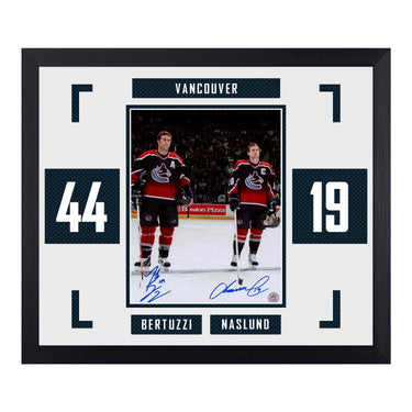 Markus Naslund & Todd Bertuzzi Signed Vancouver Double Number 23x27 Frame