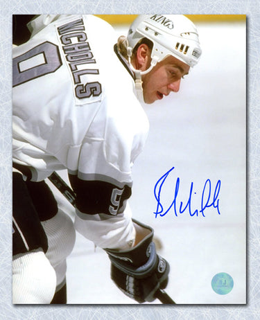 Bernie Nicholls Signed Los Angeles Kings Game Action 8x10 Photo