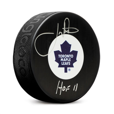 Joe Nieuwendyk Signed Toronto Maple Leafs Hockey Puck with HOF Note