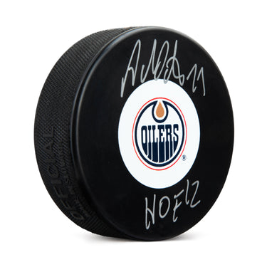 Adam Oates Signed Edmonton Oilers Hockey Puck with HOF Note