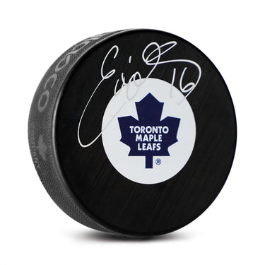 Ed Olczyk Autographed Toronto Maple Leafs Retro Logo Puck