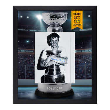 Bobby Orr Signed Boston Bruins Cup Champion Graphic 23x27 Frame