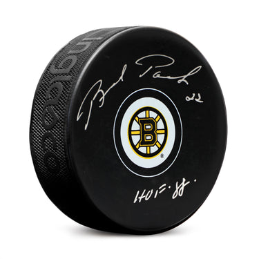 Brad Park Autographed Boston Bruins Hockey Puck with HOF Note