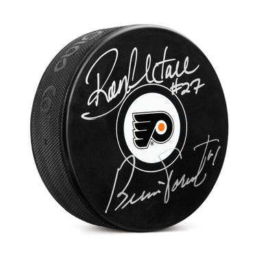 Bernie Parent & Ron Hextall Dual Signed Philadelphia Flyers Puck