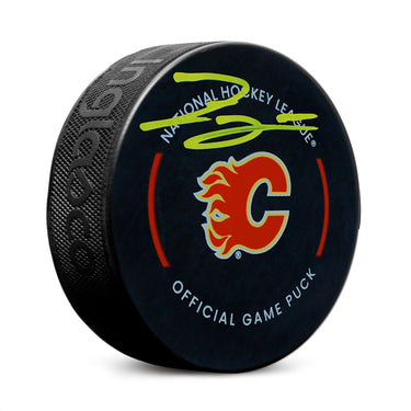 Zayne Parekh Signed Calgary Flames Official Game Puck