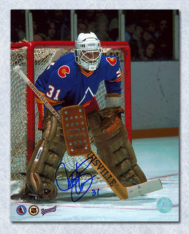 Michel Plasse Colorado Rockies Autographed Goalie 8x10 Photo