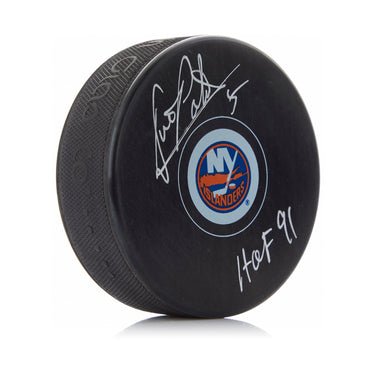 Denis Potvin Signed New York Islanders Hockey Puck with HOF Note