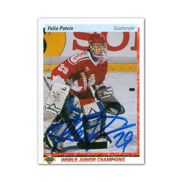 Felix Potvin Autographed 1990-91 Upper Deck #458 Rookie Card