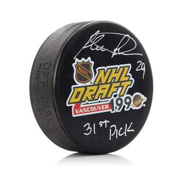 Felix Potvin Signed 1990 NHL Entry Draft Puck with 31st Pick Note